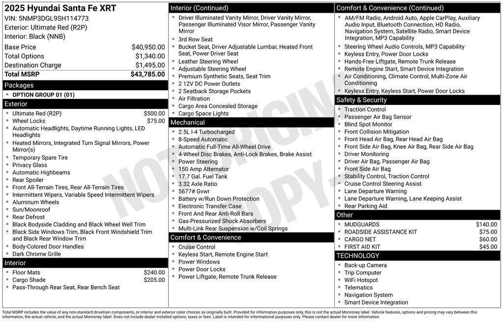 new 2025 Hyundai Santa Fe car, priced at $36,005