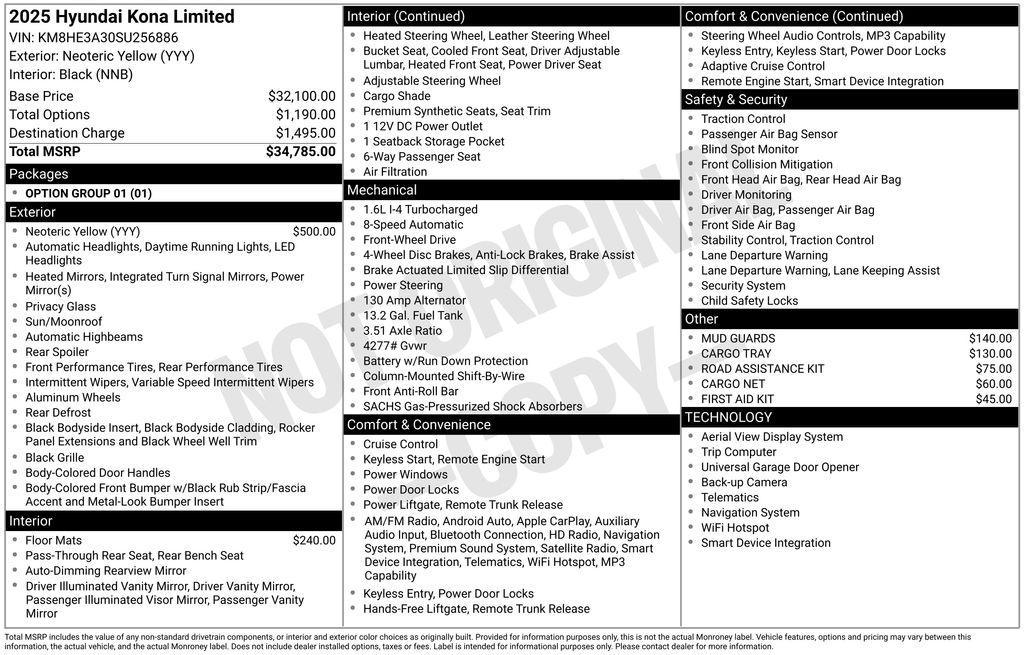new 2025 Hyundai Kona car, priced at $27,208