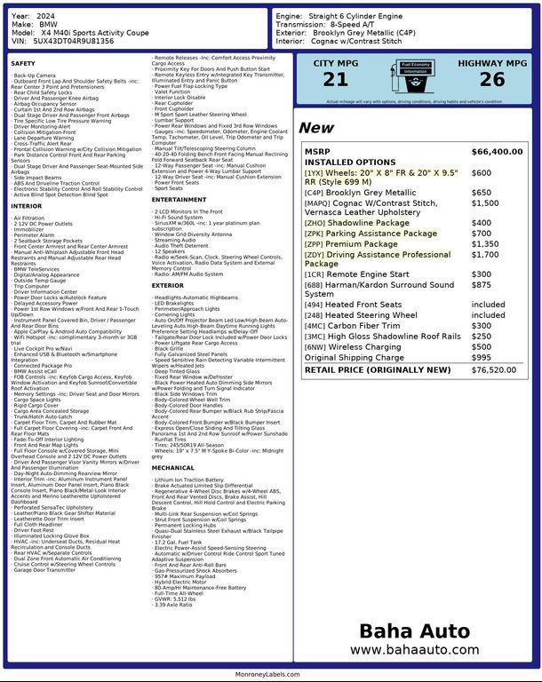 used 2024 BMW X4 car, priced at $55,995