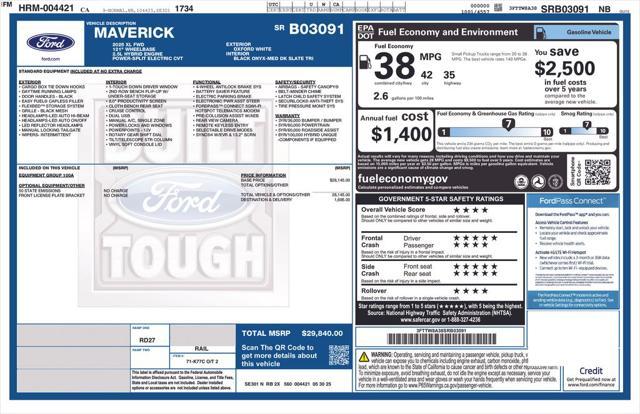 new 2025 Ford Maverick car, priced at $28,515