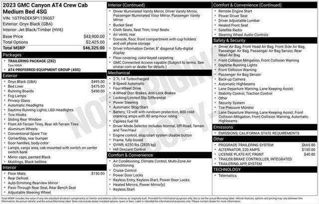 used 2023 GMC Canyon car, priced at $43,500
