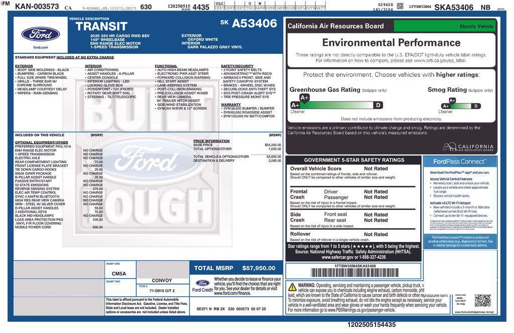 new 2025 Ford Transit-350 car, priced at $57,450