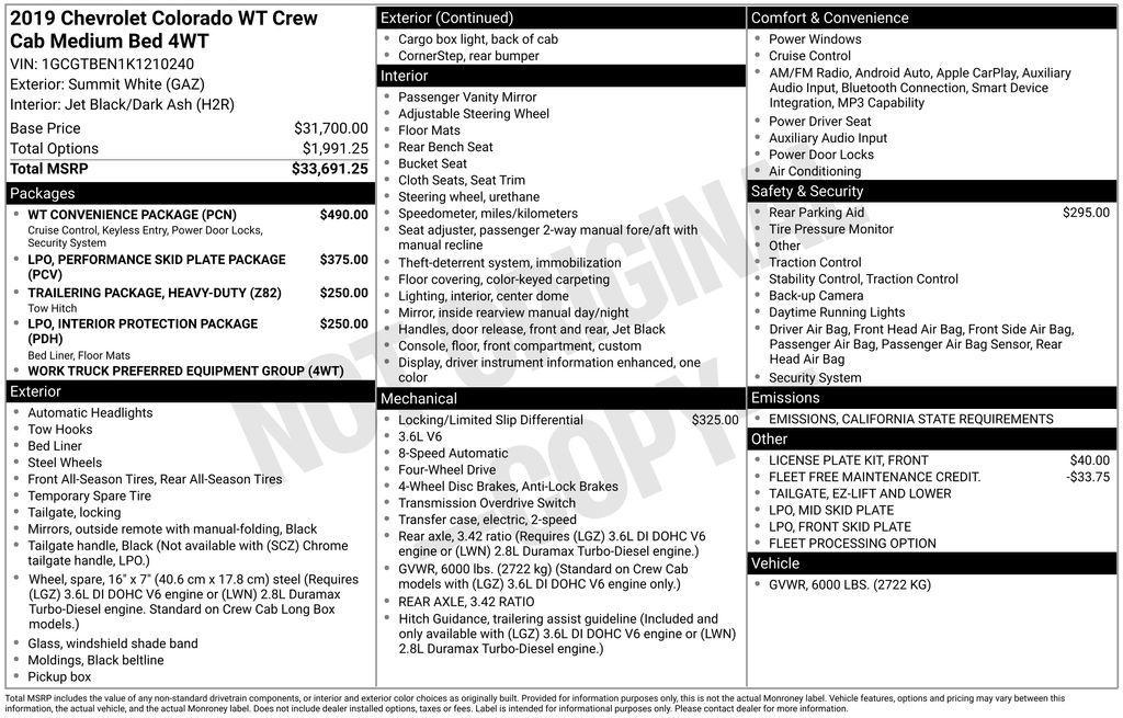 used 2019 Chevrolet Colorado car, priced at $18,500