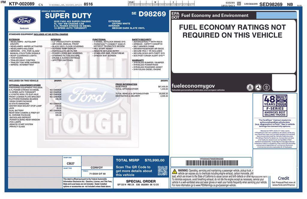 new 2025 Ford F-450 car, priced at $88,189