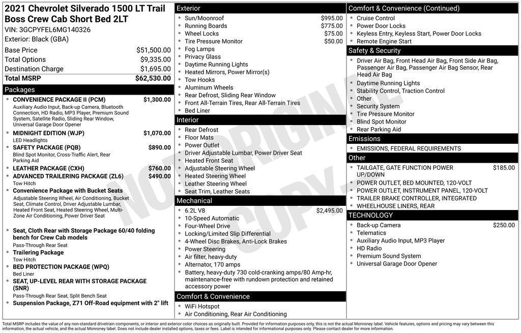 used 2021 Chevrolet Silverado 1500 car, priced at $39,000