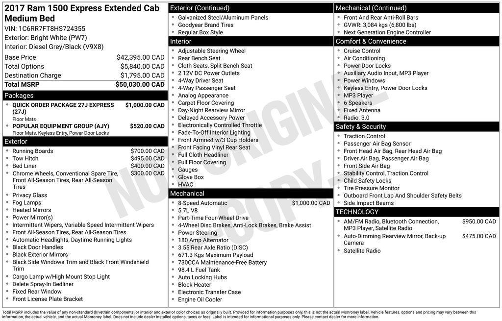 used 2017 Ram 1500 car, priced at $20,600