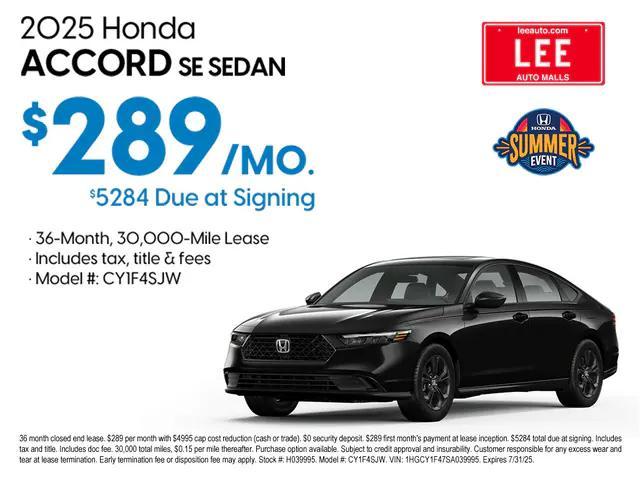 new 2025 Honda Accord car, priced at $31,710