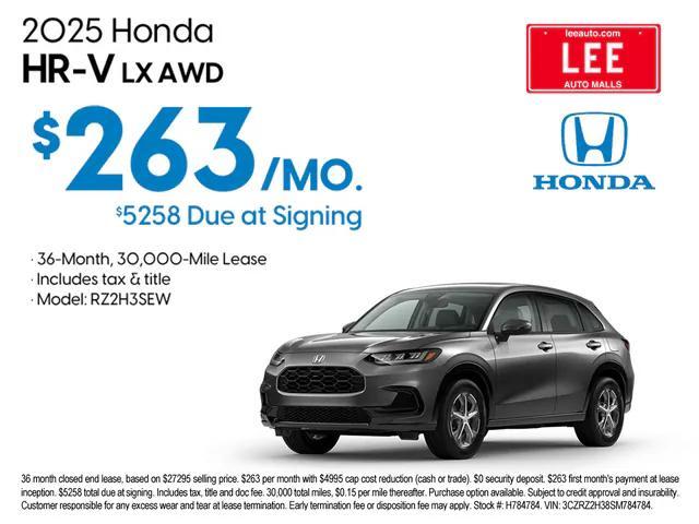 new 2025 Honda HR-V car, priced at $30,850
