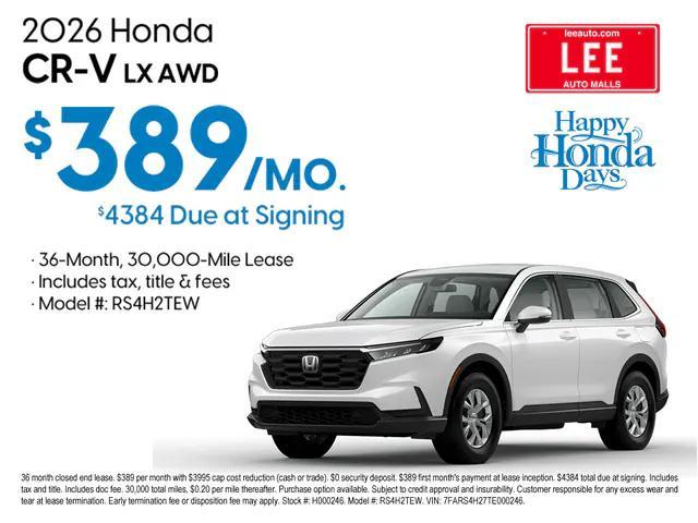 new 2026 Honda CR-V car, priced at $34,325