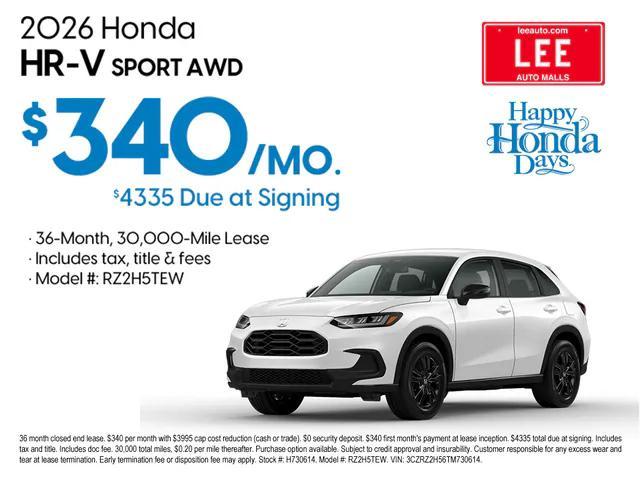 new 2026 Honda HR-V car, priced at $33,455