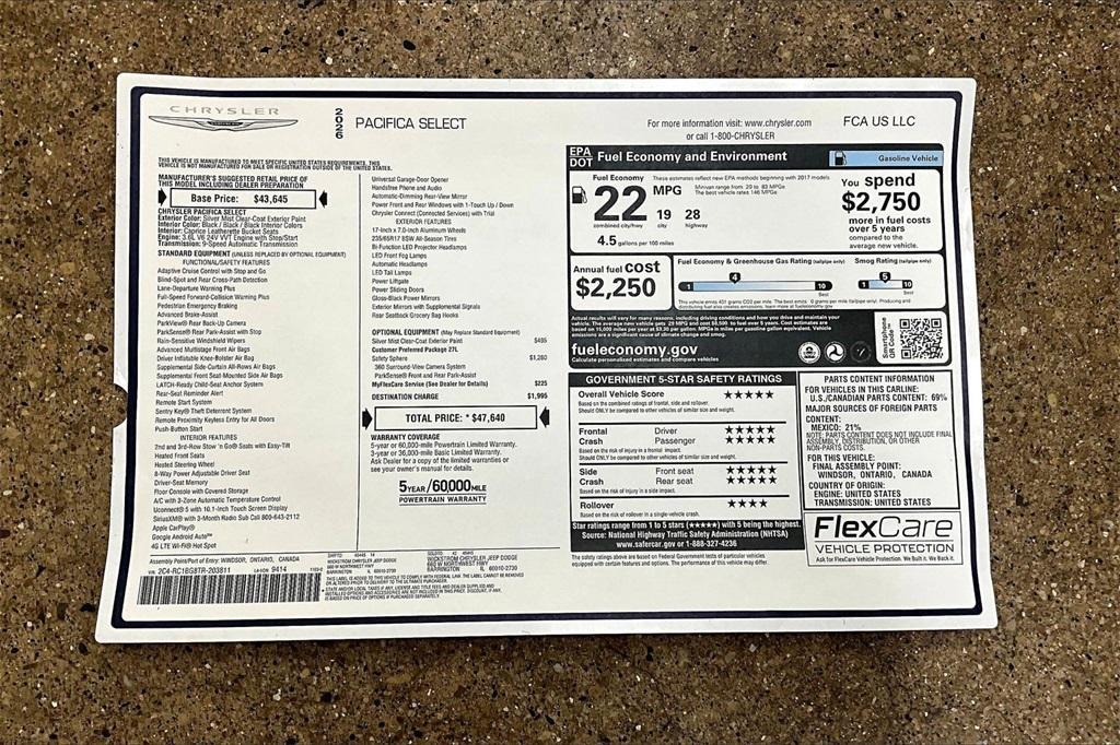 new 2026 Chrysler Pacifica car, priced at $43,140