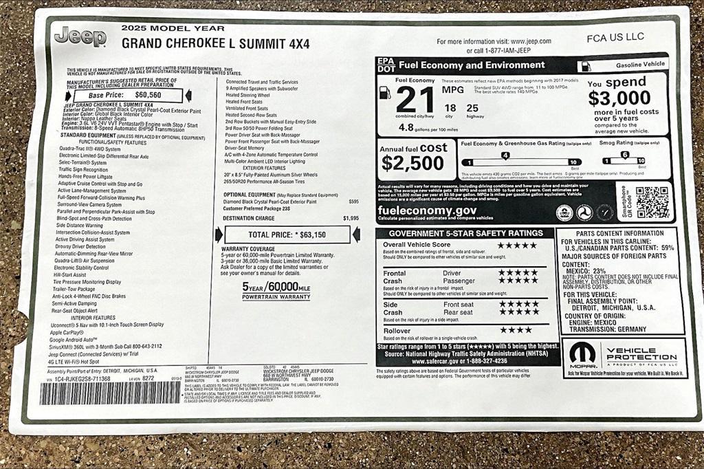 new 2025 Jeep Grand Cherokee L car, priced at $55,093