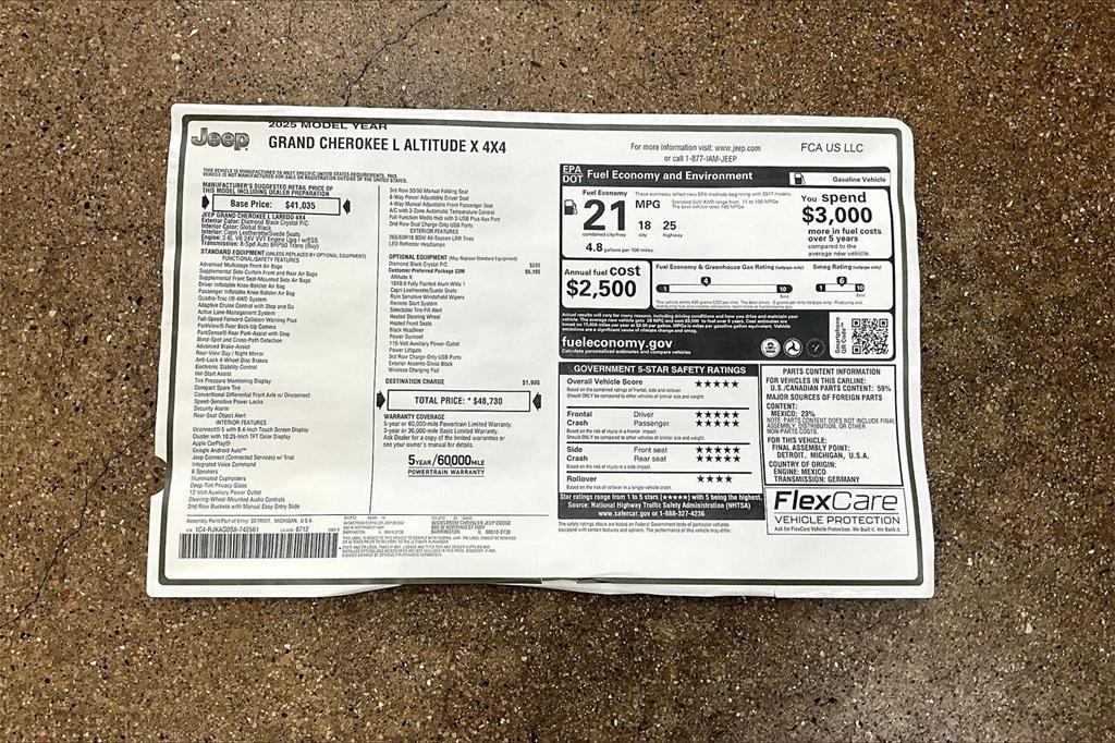 new 2025 Jeep Grand Cherokee L car, priced at $44,176