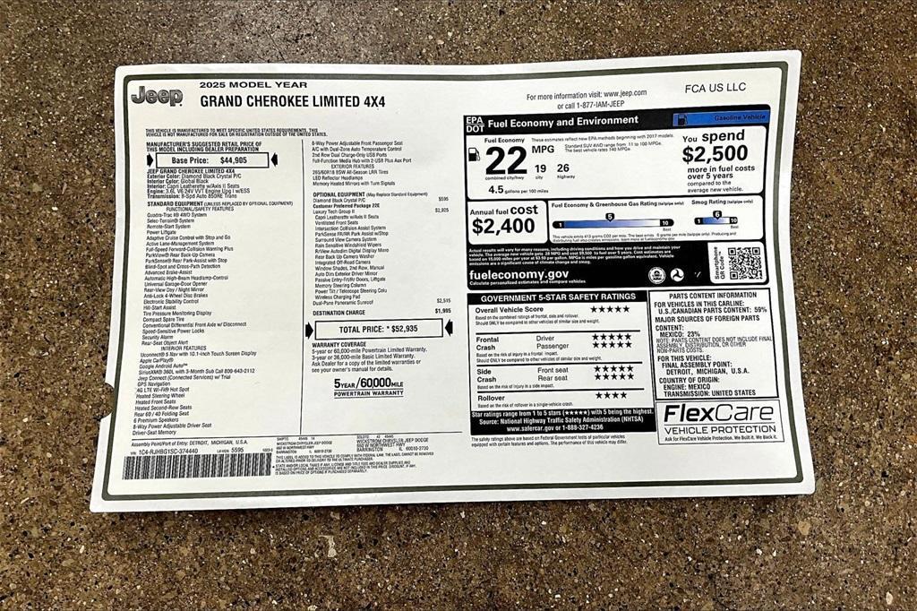 new 2025 Jeep Grand Cherokee car, priced at $48,521