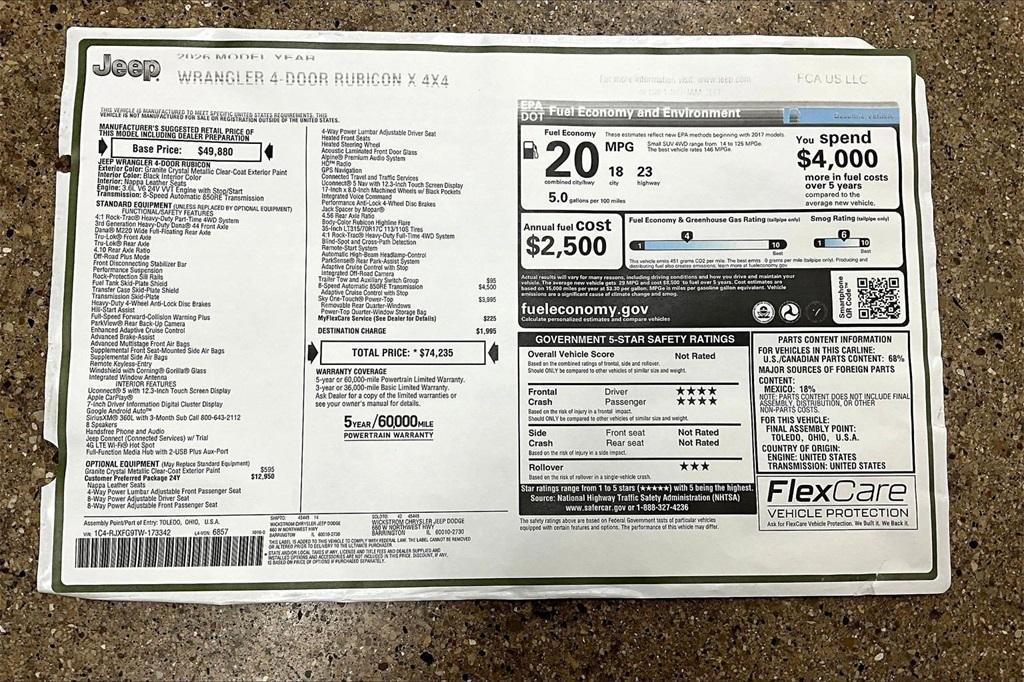 new 2026 Jeep Wrangler car, priced at $63,588