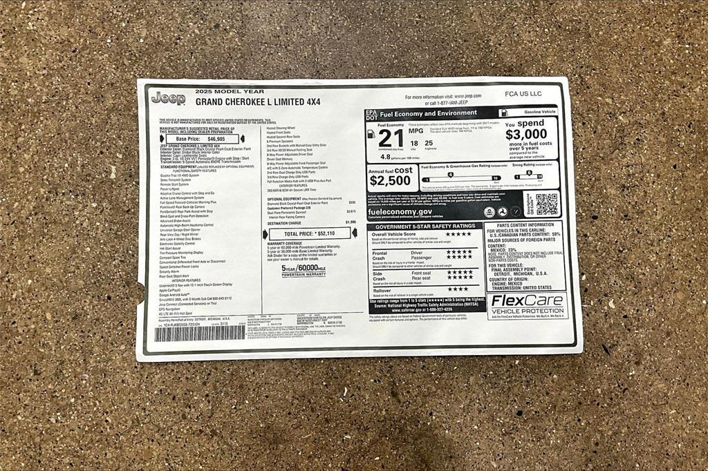 new 2025 Jeep Grand Cherokee L car, priced at $44,313