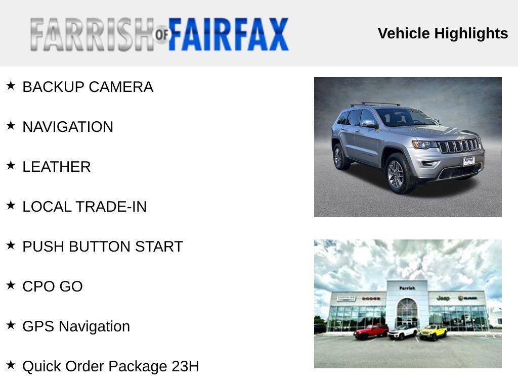 used 2017 Jeep Grand Cherokee car, priced at $15,500