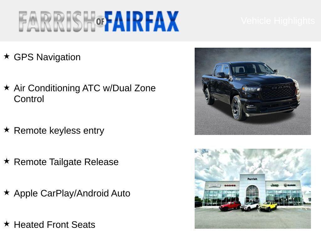new 2025 Ram 1500 car, priced at $45,697