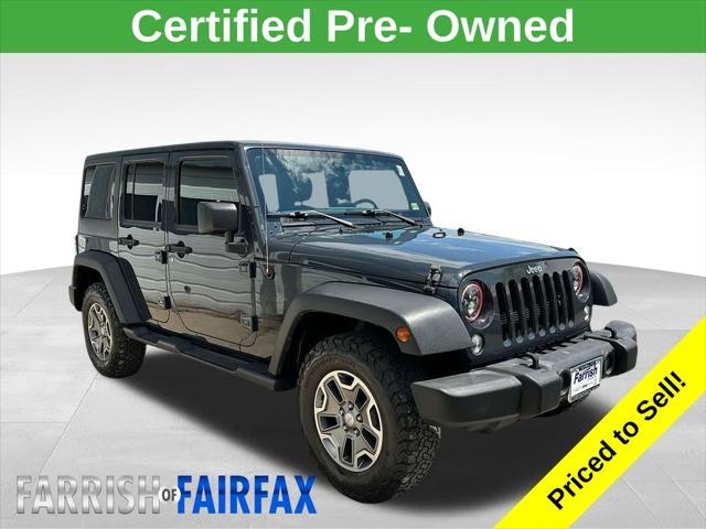 used 2016 Jeep Wrangler Unlimited car, priced at $20,222