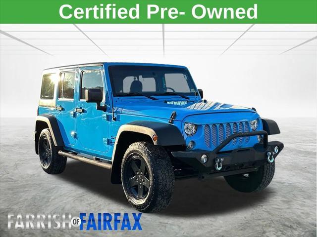 used 2017 Jeep Wrangler Unlimited car, priced at $18,390