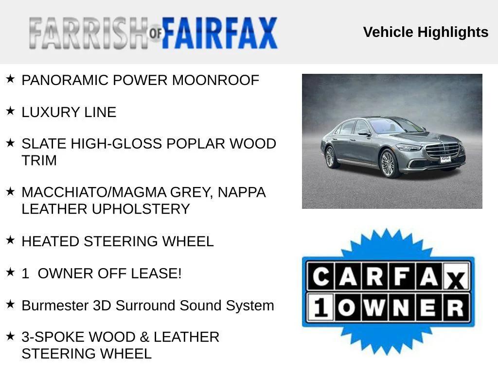 used 2021 Mercedes-Benz S-Class car, priced at $58,900