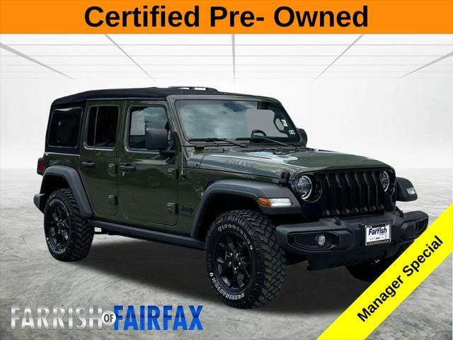 used 2021 Jeep Wrangler car, priced at $30,000