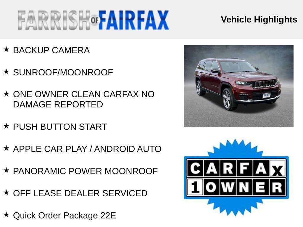 used 2021 Jeep Grand Cherokee L car, priced at $26,995