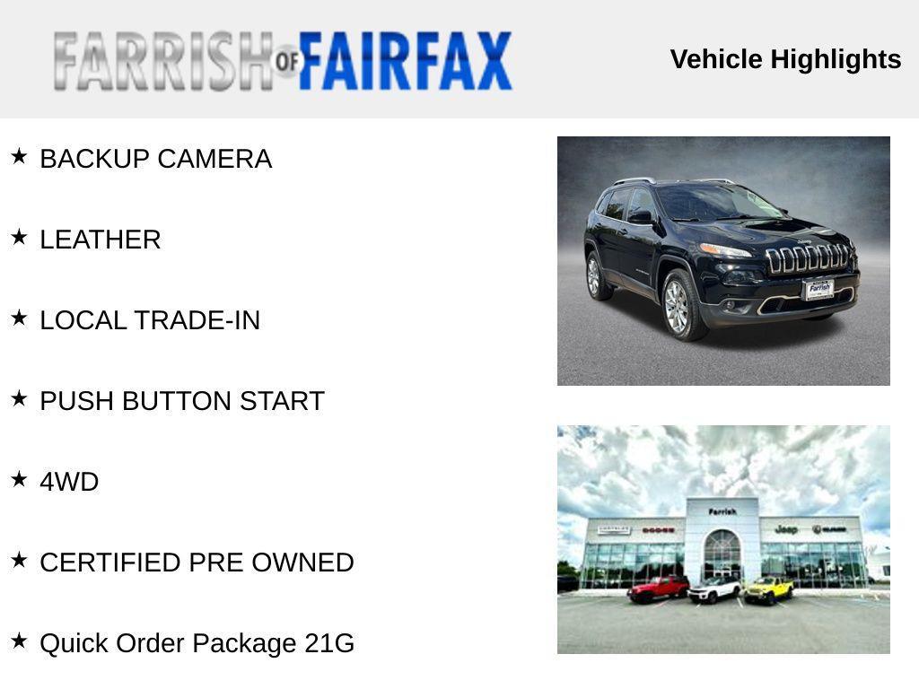 used 2018 Jeep Cherokee car, priced at $13,000