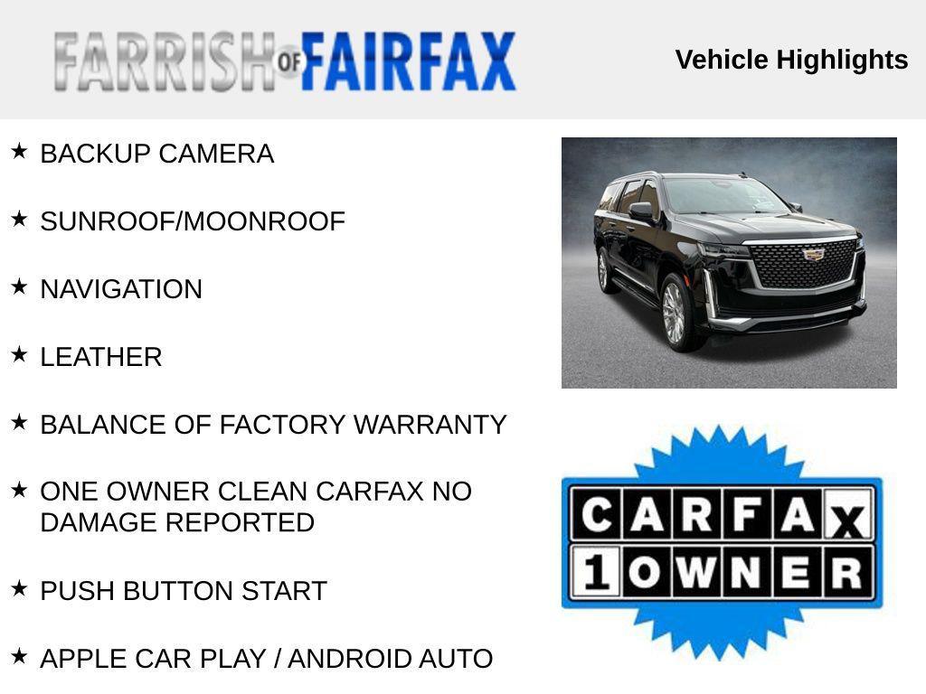 used 2023 Cadillac Escalade ESV car, priced at $63,500