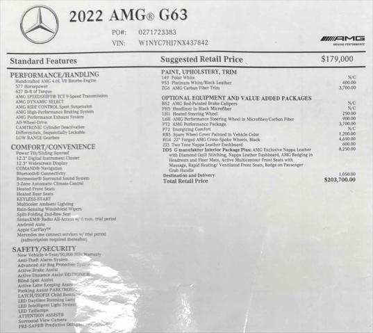 used 2022 Mercedes-Benz AMG G 63 car, priced at $181,800