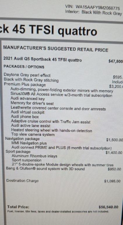 used 2021 Audi Q5 car, priced at $27,980