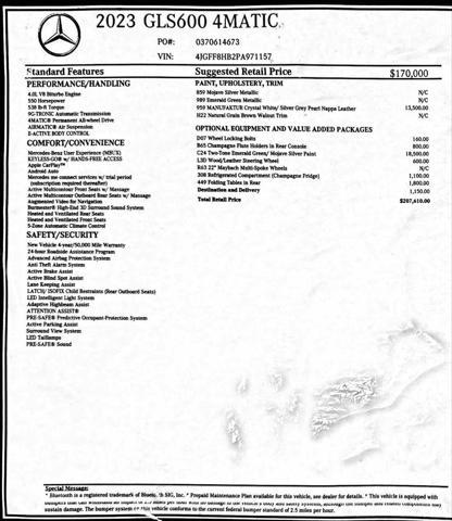 used 2023 Mercedes-Benz Maybach GLS 600 car, priced at $139,800