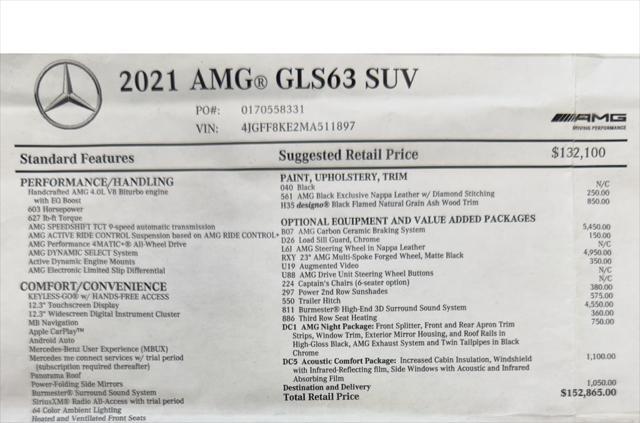 used 2021 Mercedes-Benz AMG GLS 63 car, priced at $69,980
