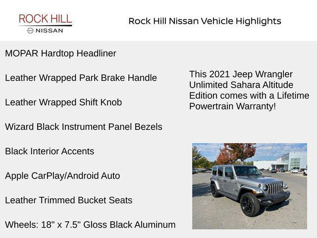 used 2021 Jeep Wrangler Unlimited car, priced at $31,147