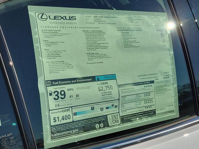 new 2024 Lexus UX 250h car, priced at $42,177