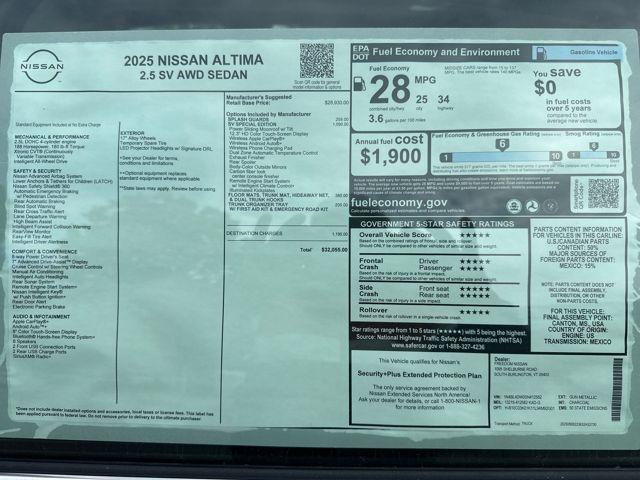 new 2025 Nissan Altima car