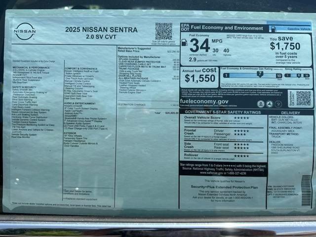 new 2025 Nissan Sentra car