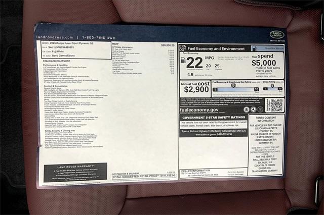 new 2025 Land Rover Range Rover Sport car, priced at $101,025