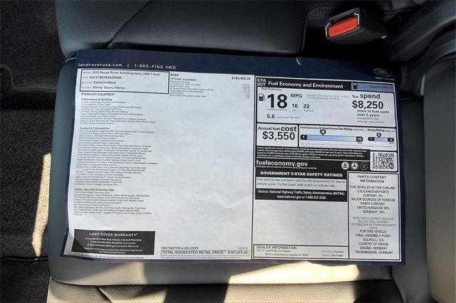 new 2025 Land Rover Range Rover car, priced at $181,275