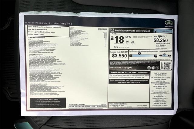 new 2025 Land Rover Range Rover Sport car, priced at $186,750