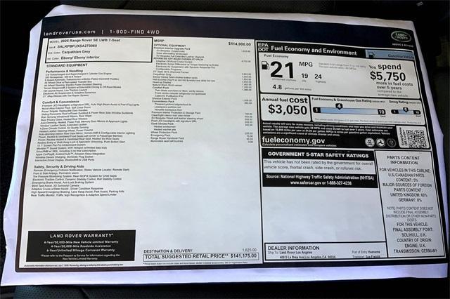 new 2025 Land Rover Range Rover car, priced at $141,175