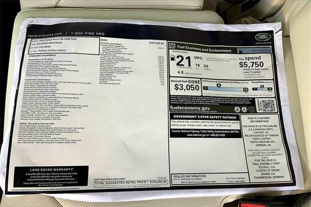 new 2025 Land Rover Range Rover car, priced at $130,260