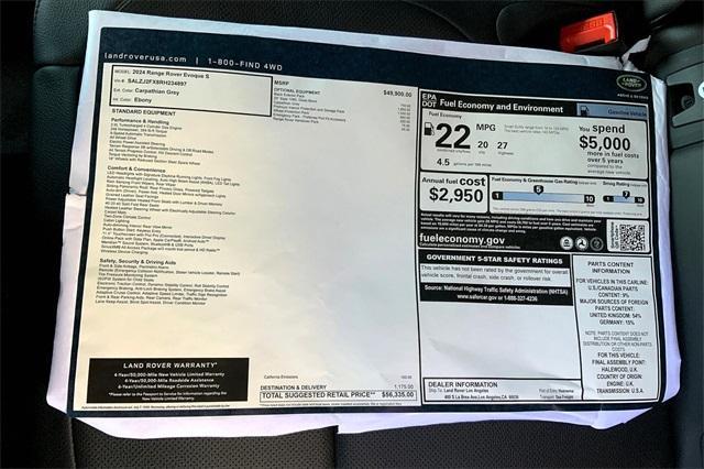 used 2024 Land Rover Range Rover Evoque car, priced at $39,900
