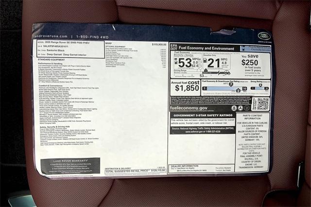 new 2025 Land Rover Range Rover car, priced at $129,115