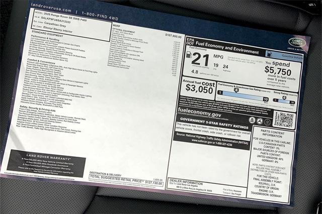 new 2025 Land Rover Range Rover car, priced at $127,130