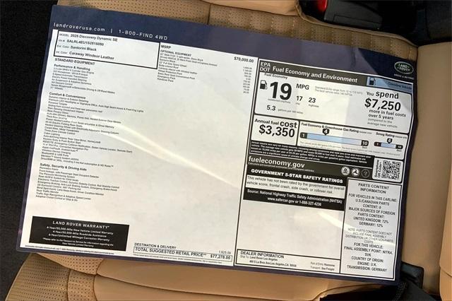 new 2025 Land Rover Discovery car, priced at $77,278