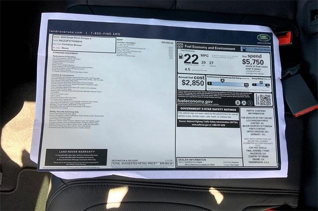 new 2026 Land Rover Range Rover Evoque car, priced at $55,065