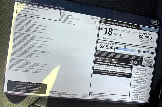 new 2025 Land Rover Range Rover car, priced at $142,730