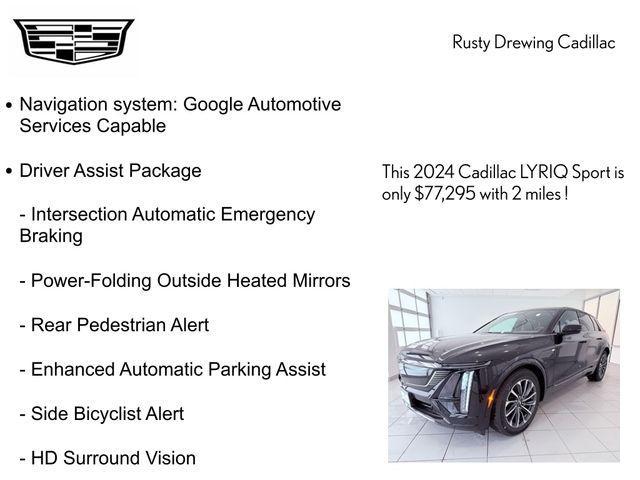 new 2024 Cadillac LYRIQ car, priced at $77,295