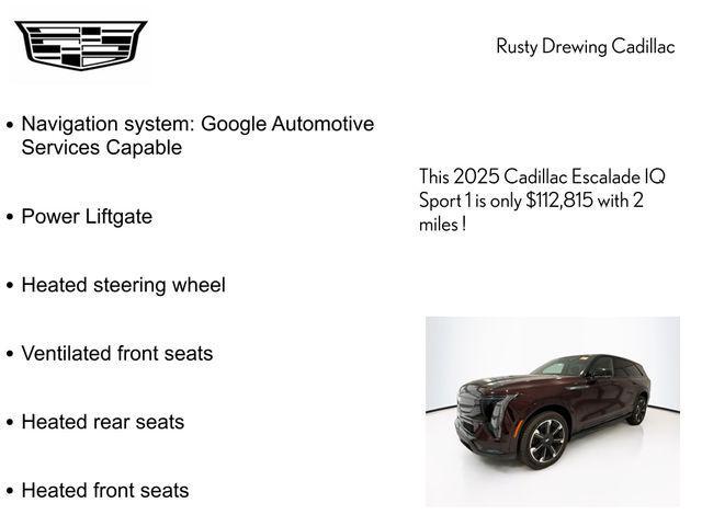 new 2025 Cadillac Escalade IQ car, priced at $112,815